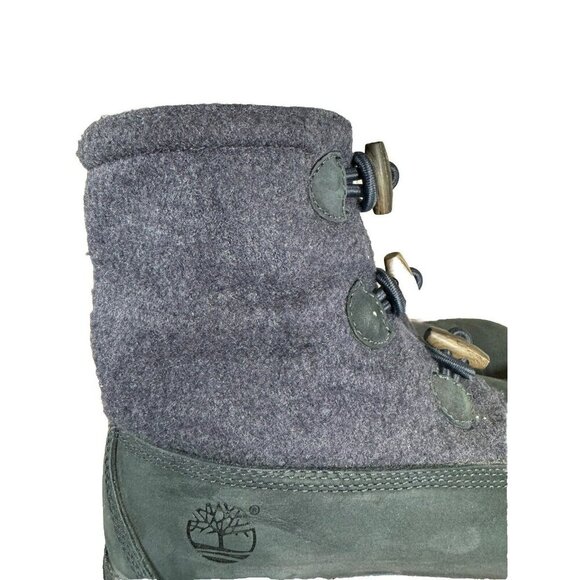Timberland Navy Suede Wool Boots Round Toe Rubber Sole Toggle Closure Size 11M - Picture 8 of 15